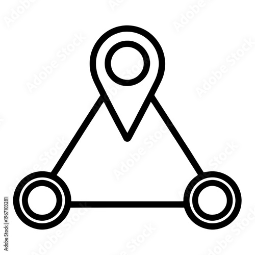 Location Pin Triangle Line Icon