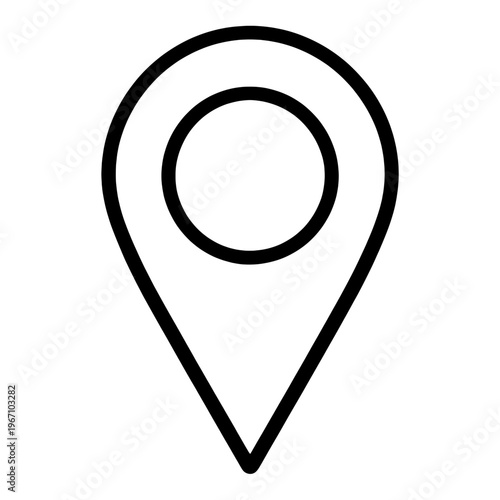 Location Pin Line Icon with Concentric Circles