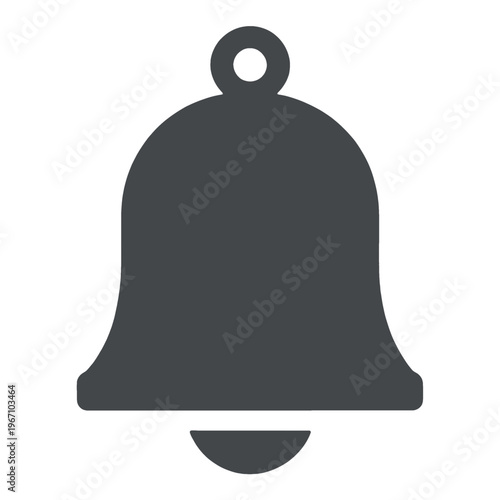 Simple Bell Vector Icon with Dark Background