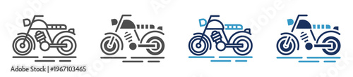 motorcycle multi purpose icon set