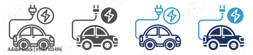 hybrid car multi purpose icon set