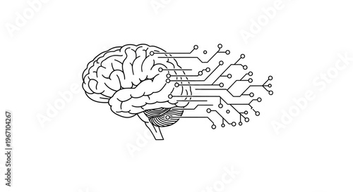 Brain with neural network connections.