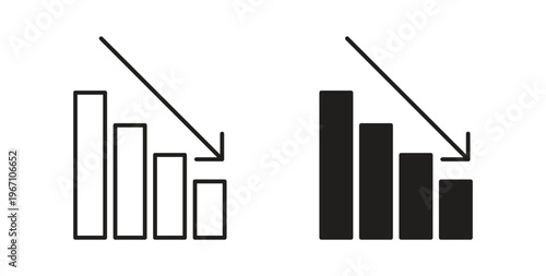 Loss Chart Icon vector pictogram pack. icon vector template