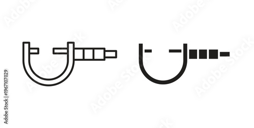 Micrometer icon vector pictogram pack. icon vector template