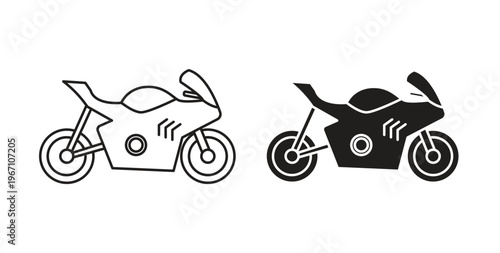 Motorcycle icon vector pictogram pack. icon vector template