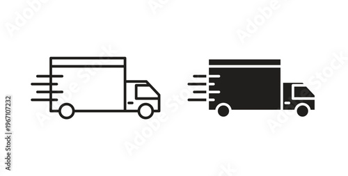 Moving truck icon vector pictogram pack. icon vector template