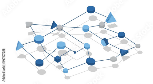 Abstract network of connected nodes and lines representing data flow.
