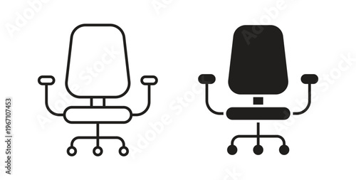 Office chair icon vector pictogram pack. icon vector template
