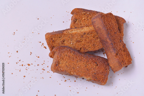 Brown Sugar Cookies or Biscuits on White Background - Close Up