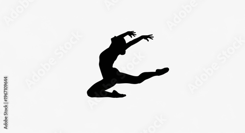 Silhouette of a dancer in mid-air leap.