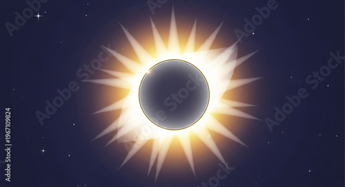 Total Solar Eclipse Celestial Event in Outer Space.