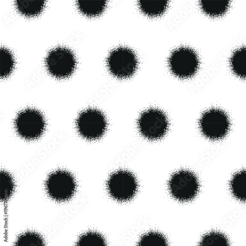 Black and white seamless pattern with dots