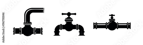 Pipe icon in black and white