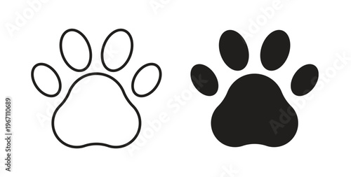 Paw icon vector pictogram pack. icon vector template