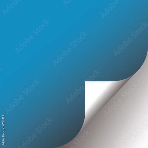 blue paper sheet corner curl vector