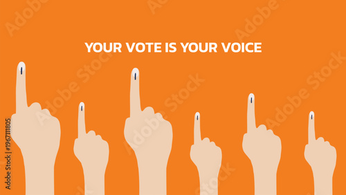 Vote for india general election background with finger vector. Vote india general election background