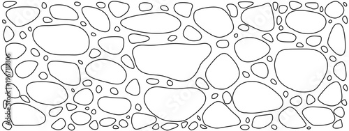 Hand drawn gravels outline. River gravels