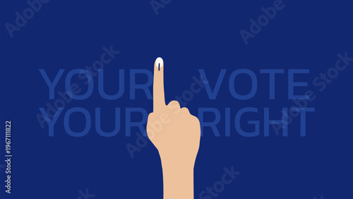 Vote for india general election background with finger vector. Vote india general election background