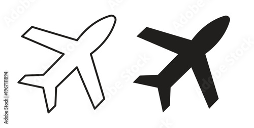 Plane icon vector pictogram pack. icon vector template