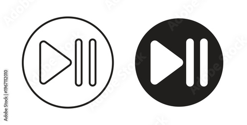 Play pause icon vector pictogram pack. icon vector template