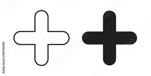 Plus icon vector pictogram pack. icon vector template