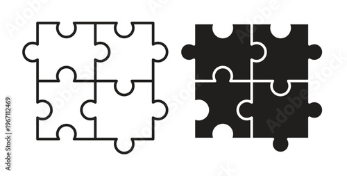 Puzzle icon vector pictogram pack. icon vector template