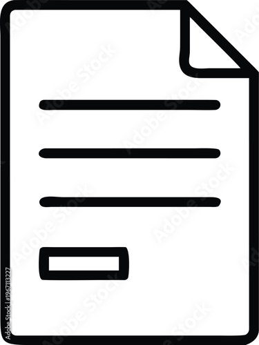 A black and white icon of a document