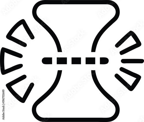 A black and white drawing of a spinning top