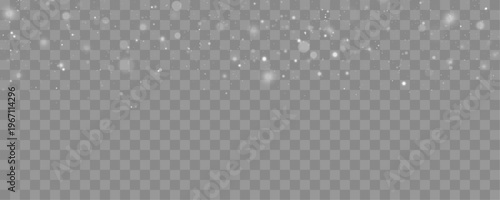 Glowing white bokeh drifts softly, mixing subtle sparkles with a dreamy light haze for elegant and festive visual appeal.