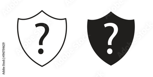 Shield interrogation icon vector pictogram pack. icon vector template