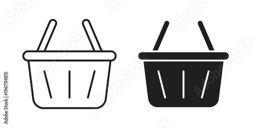 Shopping basket icon vector pictogram pack. icon vector template