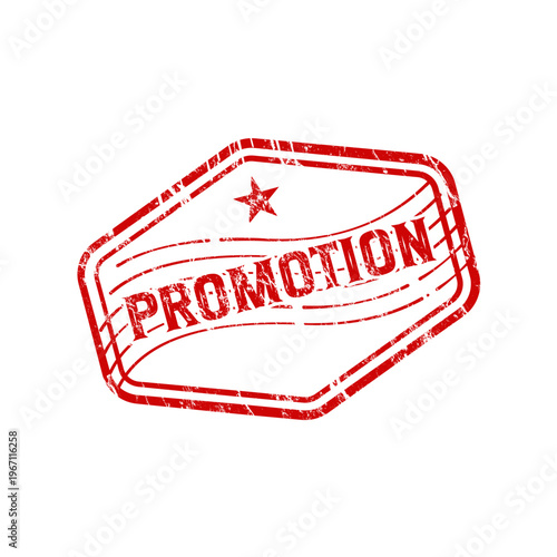 Promotion - red rubber stamp with grunge effect- vector illustration