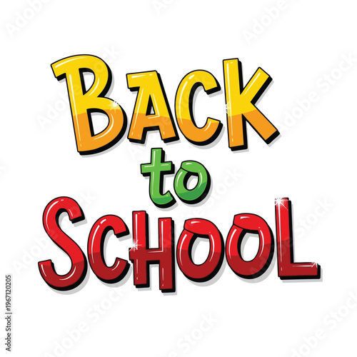 Colorful back to school text on vector