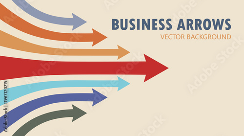 Abstract Business Arrows Direction Background with Colorful Flow Lines Vector Design