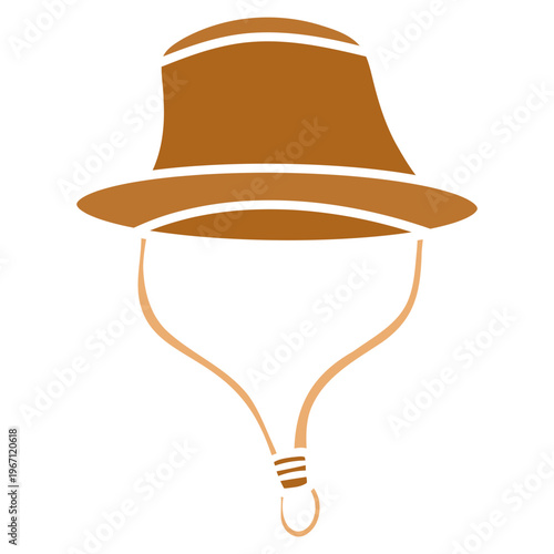 Brown Safari Hat with Chin Strap