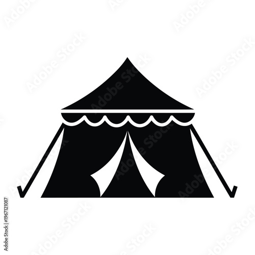 Black silhouette of a circus tent on a vector