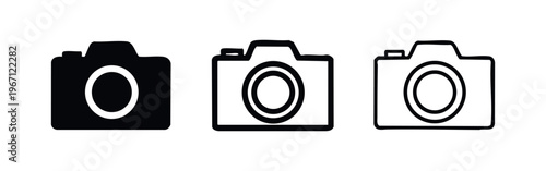 Digital Camera Icons Set - Photography, Picture, Imaging Symbol Collection in Different Styles