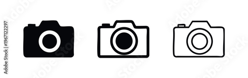Photo Camera Icons Set - Photography, Digital, Capture Symbol Collection in Different Styles