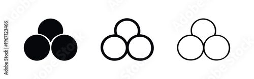Abstract Molecule or Group of Circles Icon Set