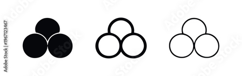 Abstract Molecule or Group of Circles Icon Set