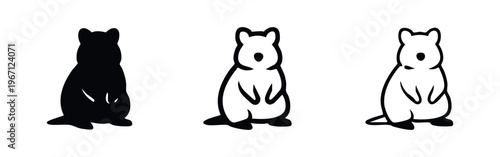 Quokka Animal Icons - Cute Australian Marsupial Vector Graphics