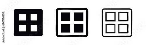 Fotografie Simple 2x2 grid layout or menu interface icon set