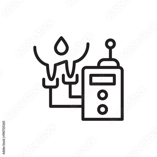 Smart milking robot icon. Autonomous dairy tech, representing robotic milking hardware, teat-sensing tools, automated extraction systems, precision dairy gear, and smart livestock monitoring units.