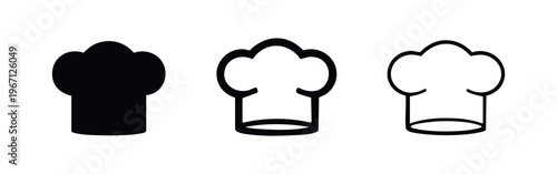 Chef hat vector icon set. Cooking, cook, kitchen, restaurant symbol.