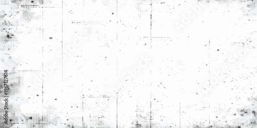 Abstract Minimal Grunge Texture Background with Halftone Dots and Scratch Pattern, Monochrome Distressed Surface, Modern Industrial Design Banner