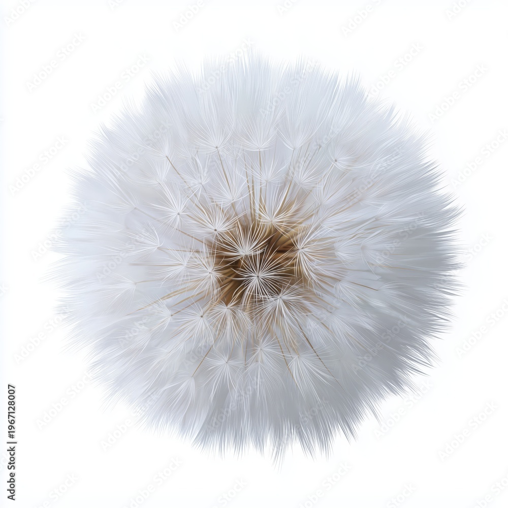 Fototapeta premium Delicate handdrawn dandelion puff illustration nature scene minimal design soft aesthetic artistic viewpoint