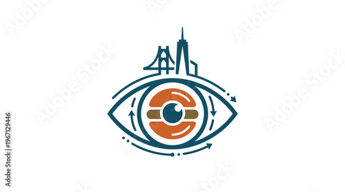 San Francisco Eye Logo Representing Vision and Cityscape