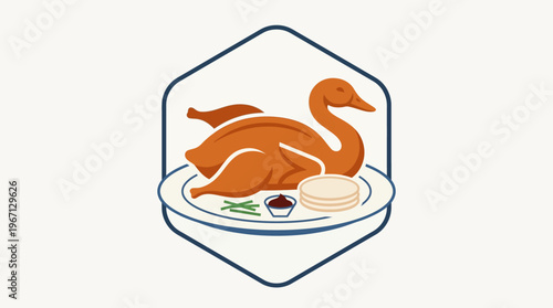 Roasted Duck in a Hexagonal Frame