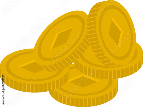 Chinese Coin Illustration