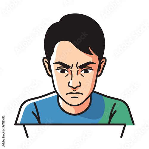Angry Man Face Expression - Frustrated Young Man Looking Intense